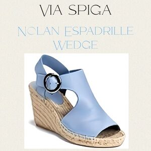 VIA SPIGA ~*Nolan*~ Wedge Espadrille- Dusk Blue Suede- 7M Excellent Condition!